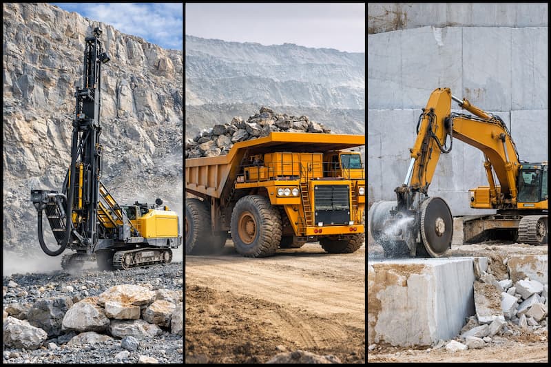 SEO para empresas de maquinaria pesada. Ejemplo de tres tipos de maquinaria pesada.